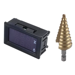 Fashion1 Pcs DC0-100V 10A LED DC Dual Display Digital Voltage Current Meter Head With Fine Tuning & 1 Pcs 4-22MM HSS 4241 Hex Ti