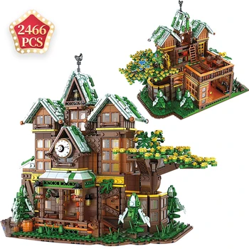 

New Romantic Snow Time House Building Blocks with Small Figures Bricks Toys Girls Christmas Winter Holiday Gift for Children