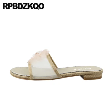 

Mesh 2019 Female Women Sandals Flat Casual Shoes Beach Slip On Flower Summer Open Toe Slides Designer Fashion Ladies Slippers