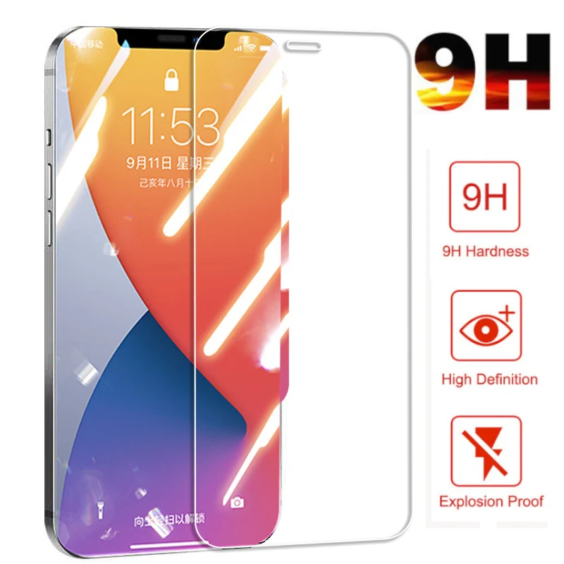 9H стекло для iPhone 12 Mini 11 Pro XR XS Max X Защита экрана 12X7 + 6 s 5 5S 8 Plus 11pro чехол из
