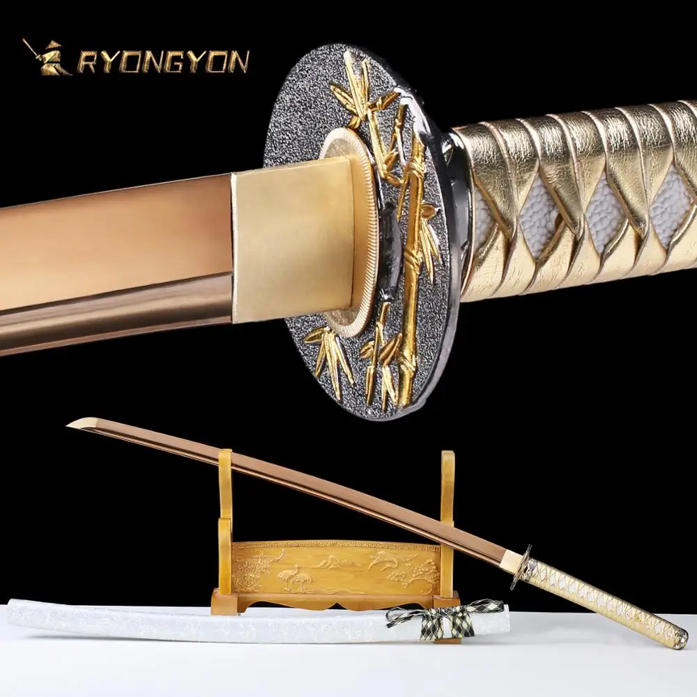 RYONGYON ручная работа катана настоящая острый меч настоящий японский самурайский