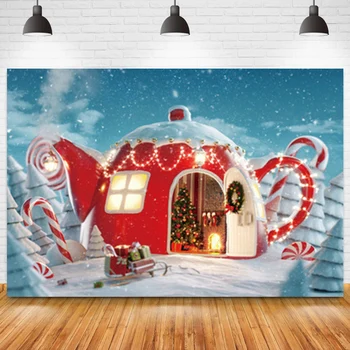 하얀 겨울 눈 크리스마스 배경 사진 붉은 활 주전자 꿈꾸는 집 신생아 베이비 샤워 사진 배경 동화