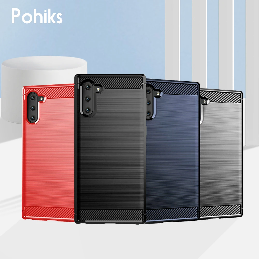 

For Samsung Galaxy Note 8/9/10 Plus Slim Carbon Fiber Matte Phone Case Cover For Samsung GAlaxy Note 10 plus Note 9 8 Fundas