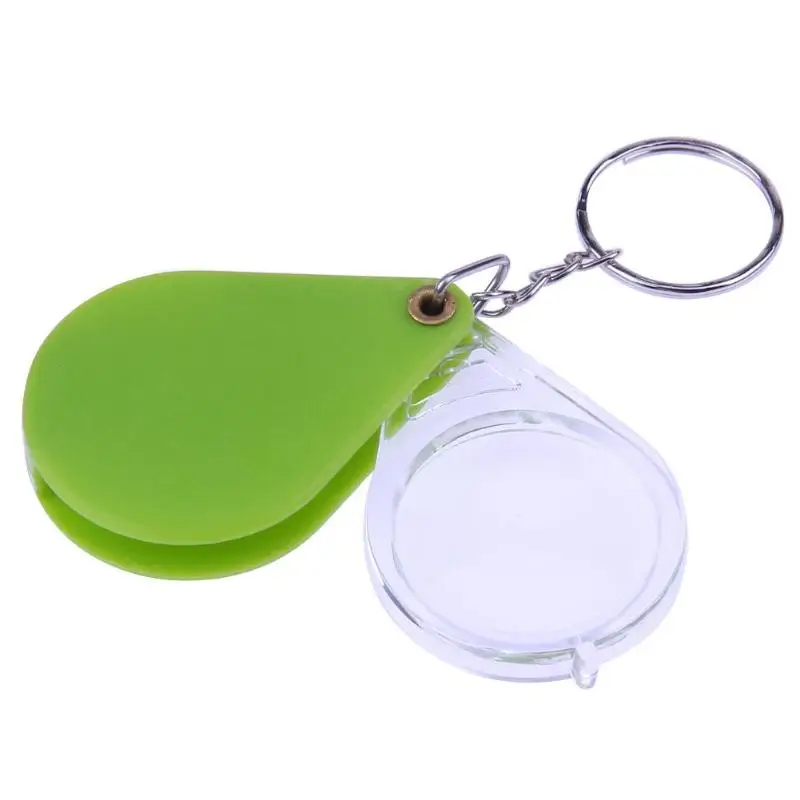 10X пластиковые мини-Лупа стекло Чтение брелок складной ручной увеличительное лупа оптическая инструменты ключевые части