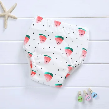 

Baby Washable Diaper Reusable Cloth Pocket Nappy Diaper Wrap Cotton Training Pants Printing Underwear