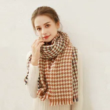 Luxury Brand Autumn and Winter Solid Color Retro Warm Rectangular Shawl Fashion Monochrome Japanese and Korean Bib Scarf Women