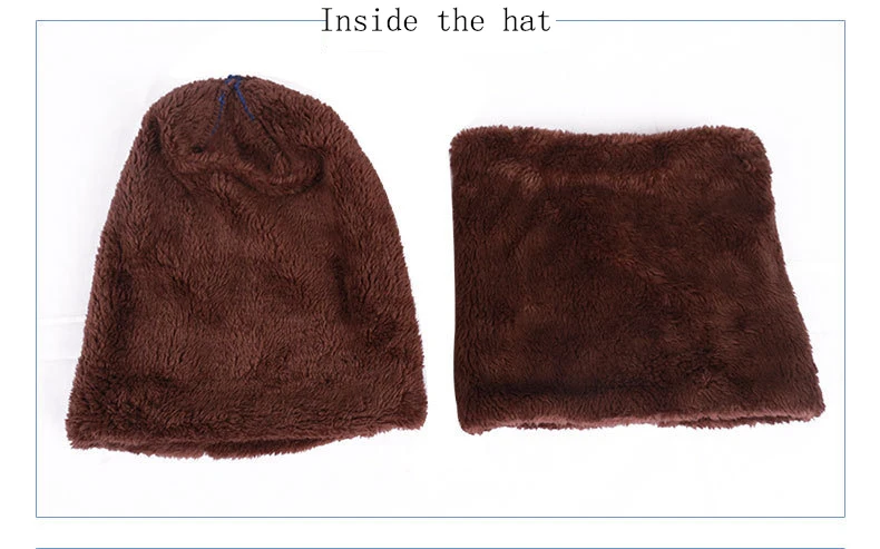 ICNWAY Welfare осенняя и зимняя шерстяная шапка для мужчин и женщин плюс бархатная зимняя теплая вязаная шапка шарф из двух частей