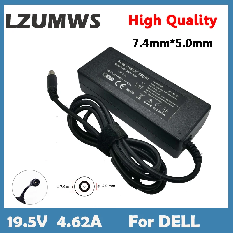 19,5 V 4.62A 90W del ordenador portátil adaptador AC DC cargador para DELL E4300 E4310 E5400 E5410 E5420 E5500 1420, 1501, 1521, 1525 D400