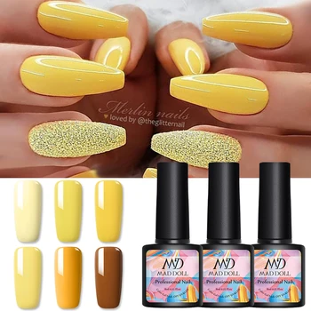 

MAD DOLL 8 ML UV Gel Nail Polish Rose Gold Sequins Long Lasting Soak Off Nail Gel Varnish for Nail Art Glitter Gel Nail Polish