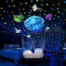 

LED Star Ocean Wave Projector Night Light Stereo Galaxy Starry Sky Projector Rotating Night Lamp For Christmas Childrens Gifts