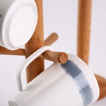

Wooden Coffee Mug Holder Paper Towel Holder Tissue Rack Bamboo Paper Towel Stand For Kitchen Living Room Bedroom Home