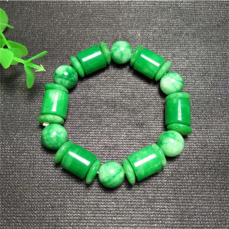 Природный нефрит aA грузовой браслет из бусин сухой Синий Железный Дракон