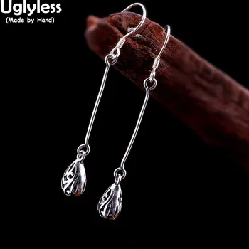 

Uglyless Hollow Water Drop Dangle Earrings for Women Ethnic Vintage Jewelry Thai Silver 925 Sterling Silver Long Brincos Bijoux