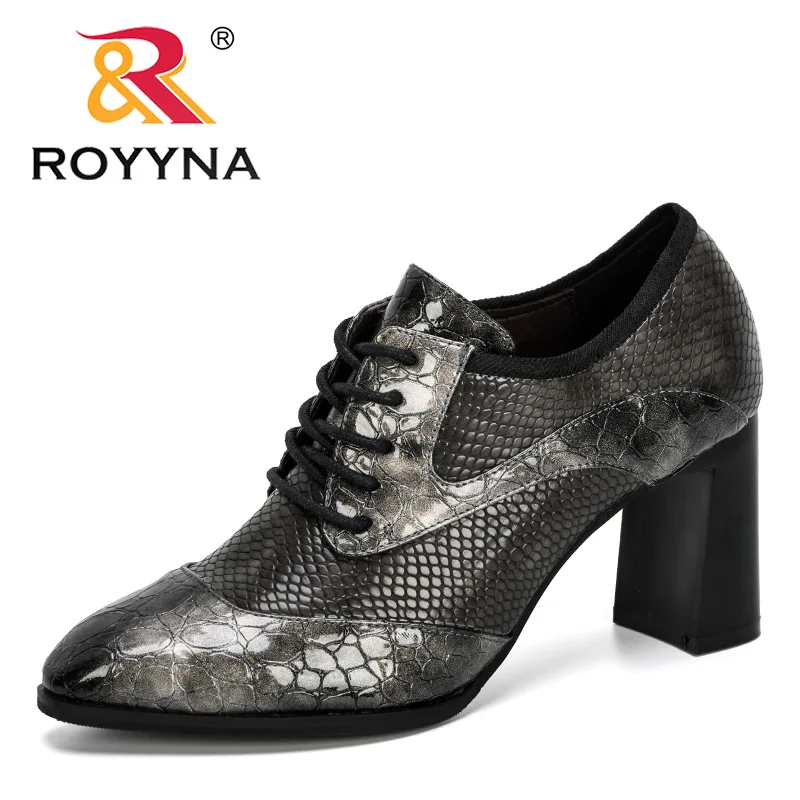 ROYYNA/Новинка года; дизайнерская Модная стильная обувь для вечеринок; женская свадебная обувь; туфли-лодочки на высоком каблуке; женские офисные модельные туфли; Feminimo - Цвет: Dark grey