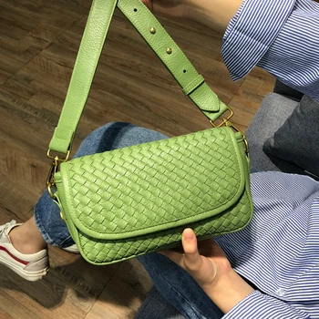 

2020 Unique Designer Weave Small Square Bag High Quality Casual Fashion Women Purse and Handbags Simple Shoulder Messenger Bags