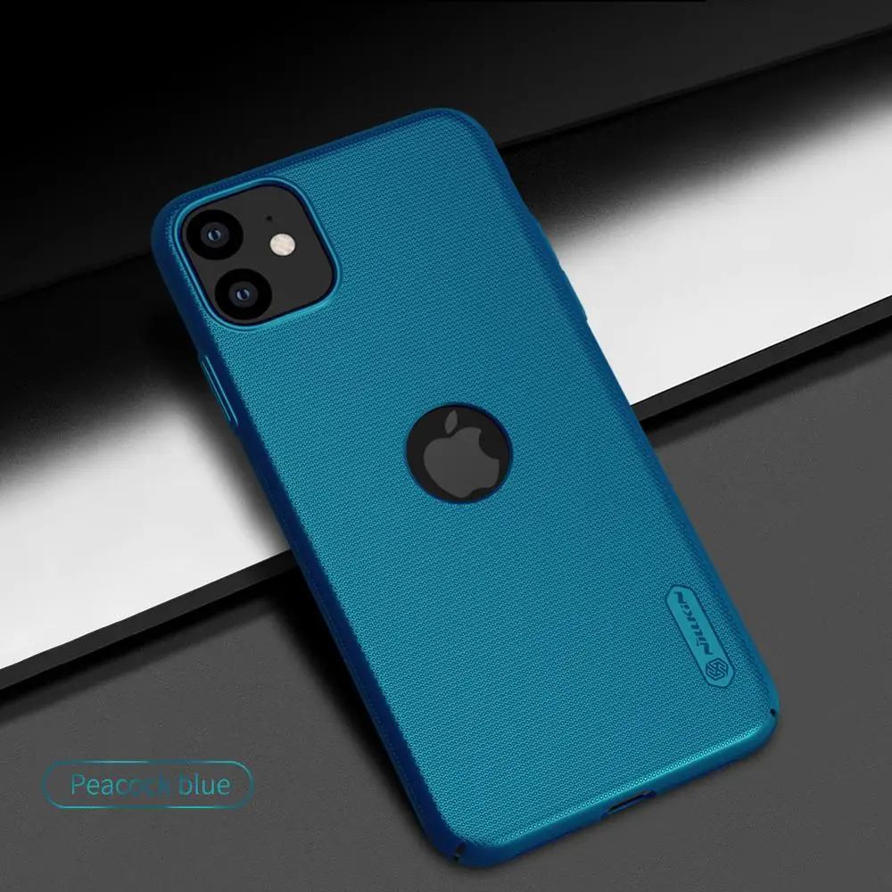Peacock blue Чехол для iPhone 11 6,1 NILLKIN матовый PC матовый Жесткий чехол на заднюю панель Подарочный держатель для телефона iPhone 11 Pro для iPhone 11 Pro Max - Цвет: Peacock blue