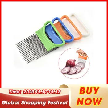

Kitchen Gadgets Onion Slicer Tomato Vegetables Safe Onion Fork Vegetables Slicing Cutting Tools Tomato Cutter Meat Needle New