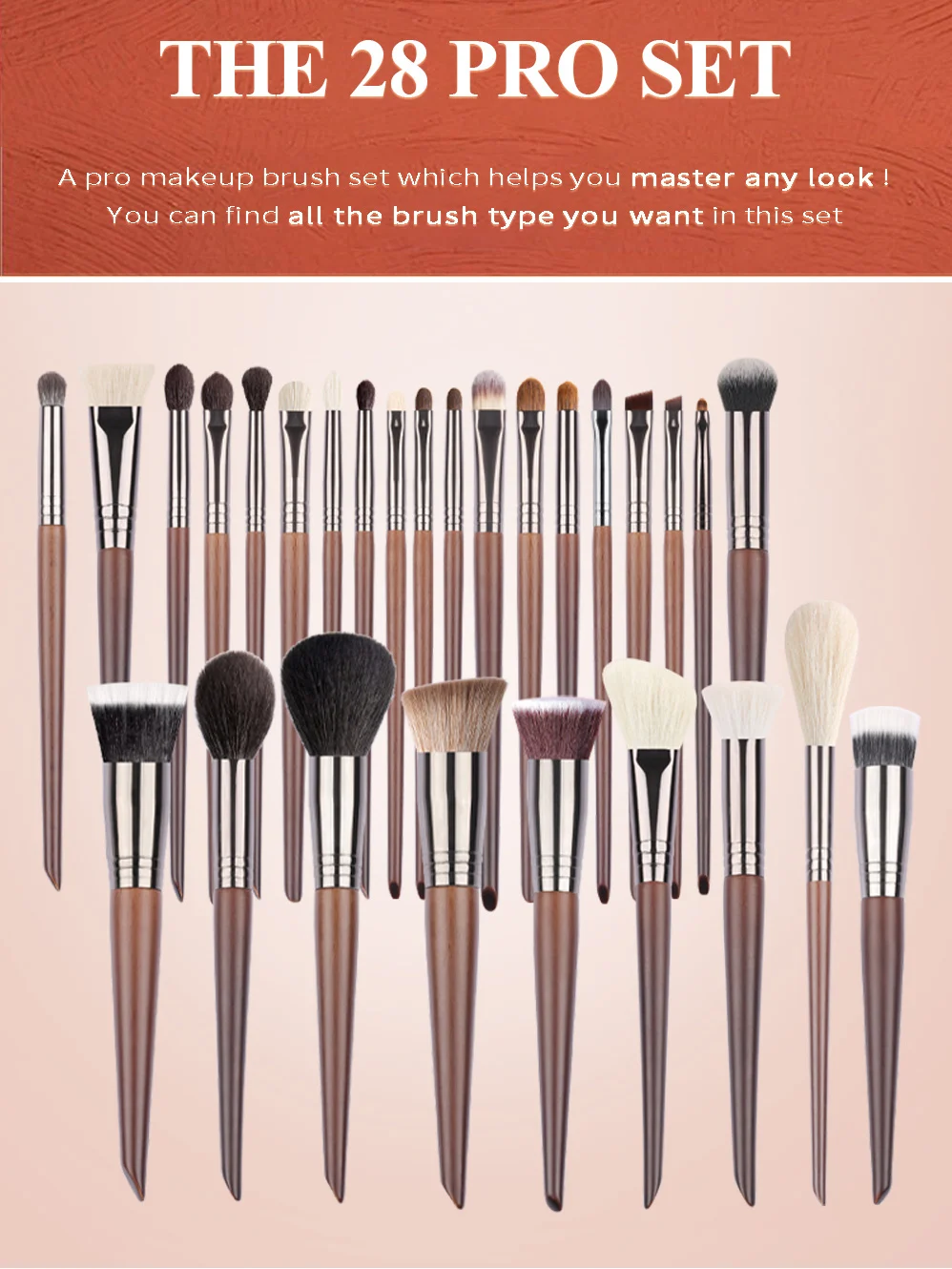 OVW Makeup Brushes 28pcs Set 4 pcs Beauty Puff Sponge EggPowder Kabuki Blush Concealer Eye Shadow Makeup Brush Kit 2