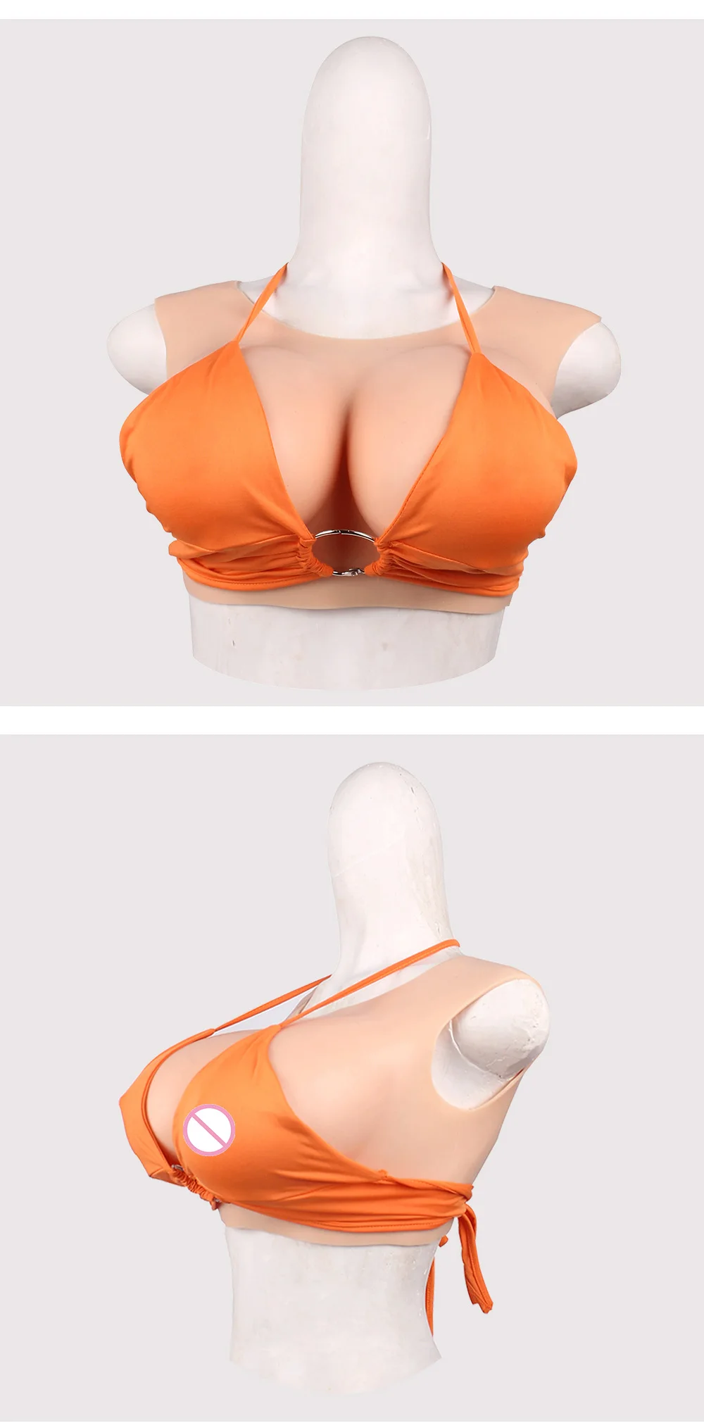 Eyung Low collar Silicone Breast Forms Realistic Fake Boobs Tits Meme Enhancer For Crossdresser Drag Queen Shemale Transgender (6)