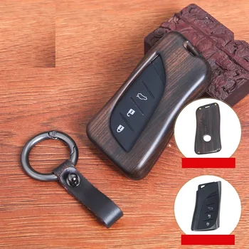 

Red sandalwood ebony Key Holder Cover Case Shell For Lexus 2018 ES300h ES350 ES200 ES260 LS350 LS500h Fob
