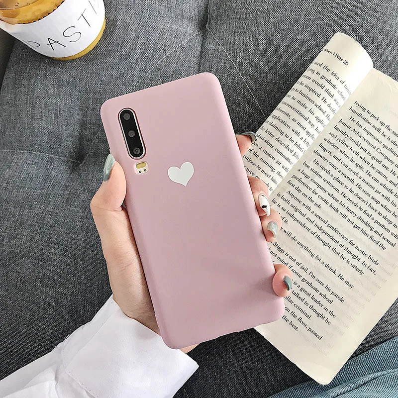 For HUAWEI Mate 10 20 10pro 20pro Nova3 2S case candy color luminous love shockproof TPU soft rubber protection case - Цвет: Pink
