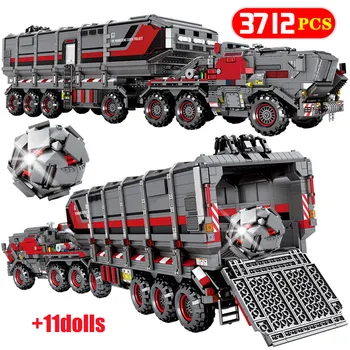 

City Military Tank Car Model Building Blocks for Technic Wandering Earth Van Cargo Transport Truck Bricks Toys for Boys