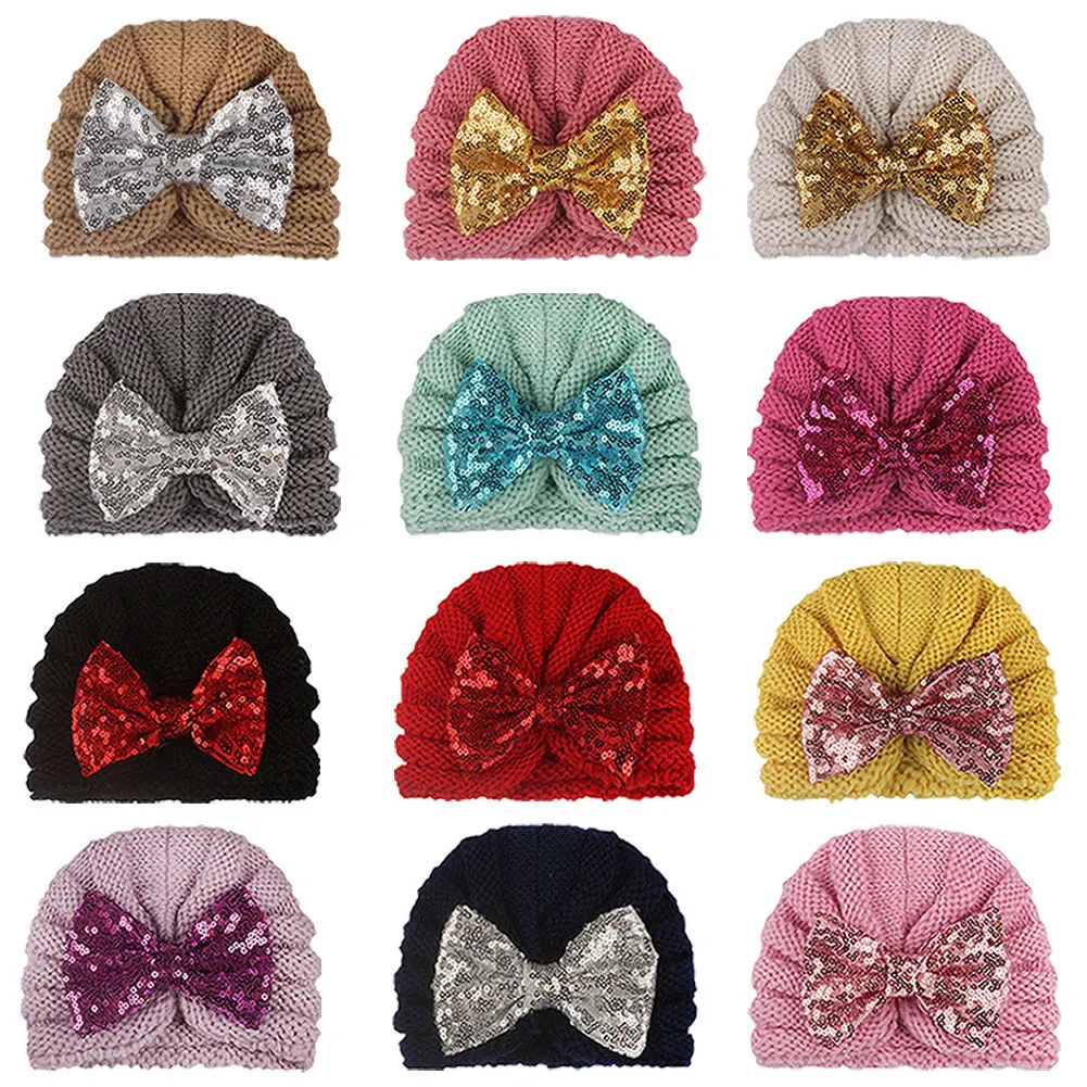 

Baby Infant Knitted Cap Sleeping Hat Fashion Turban Hat MultiColor Muslim Nightcap Headscarf Cap Headwrap Head Accessories