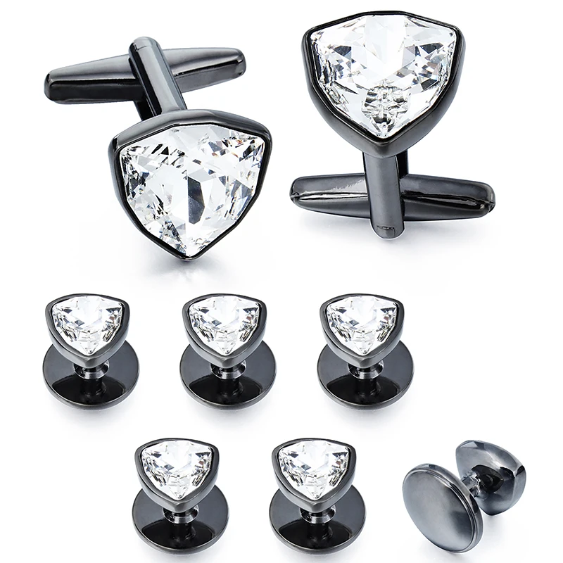 HAWSON Swarovski запонки с кристаллами и шпильками набор для мужчин-2 шт. запонки с 6 шт. шпильки в подарочной коробке