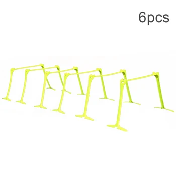 

6pcs Gym Barrier Indoor Outdoor Foldable Removable Sports Equipment Adjustable Height Football Soccer Training Hurdles Lawn PVC