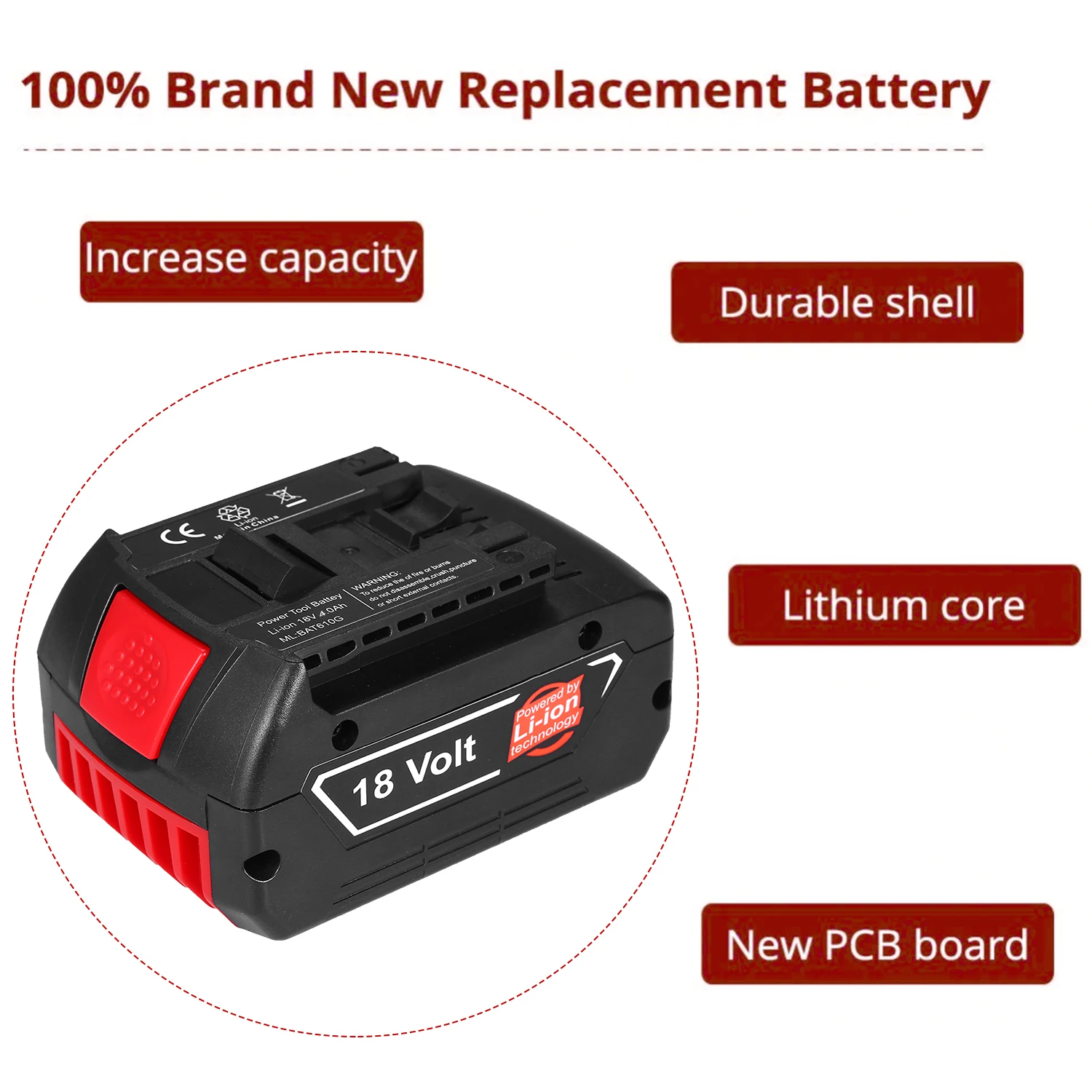 18V 6.0A 6000mah литий-ионная аккумуляторная батарея портативная запасная батарея запасной аккумулятор индикаторный светильник для Bosch BAT609