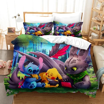 

Cartoon 3D Print Bedding Set Duvet Covers Pillowcases One Piece Comforter Bedding Sets Bedclothes Bed Linen 03