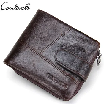 

New Brand Men's Genuine Leather Wallet Zipper Hasp Cross section Men Wallets Fashion Purses With Card Holder Coin Purse Carteira
