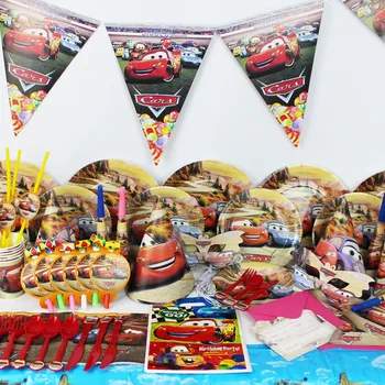 

Car General Mobilization Theme a Set of Tableware Creative Baby Birthday Party Dressing up Decorative