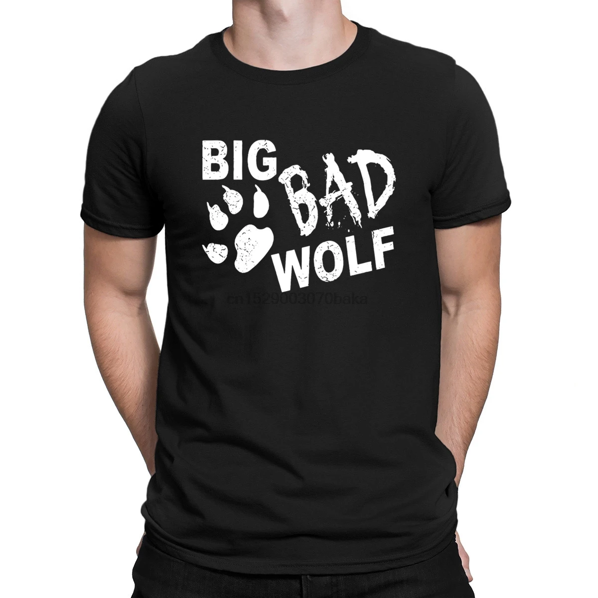 

Big Bad Wolf Paw Distressed White T-Shirts Interesting Creative Formal T Shirt For Men Clever Crew Neck Summer Style Fashion