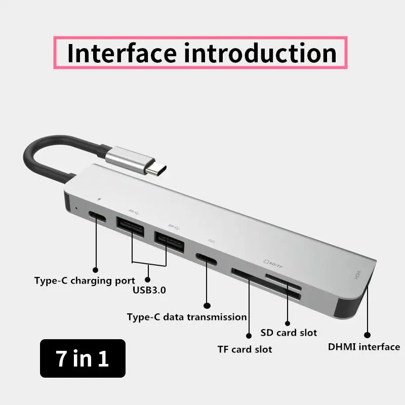 Концентратор type C USB 3,0 с HDMI RJ45 PD зарядка SD TF кардридер USB-C концентратор type-C Plitter для Macbook Pro Аксессуары для ноутбуков - Цвет: combination 3
