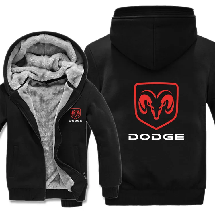 Dodge толстовки куртка мужская Пальто Зимняя мужская повседневная шерстяная подкладка флисовая утепленная Dodge свитера с логотипами Толстовка - Цвет: as picture