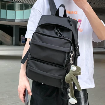 

HOCODO Solid Color Multi-Pocket Women Backpack Fashion Canvas Travel Backpack Female School Bags For Teenage Girls Rucksack 2020
