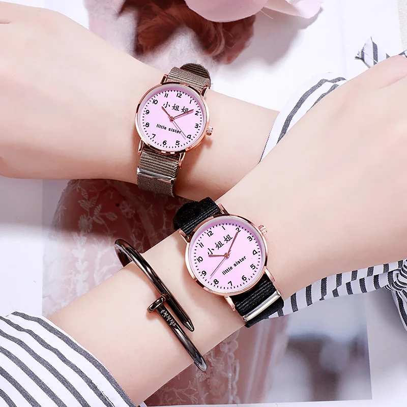 

Watch Women's 2019 New Style Genuine Product Simple Elegant WOMEN'S Watch Fashion Students Secondary School Canvas Quartz Watch