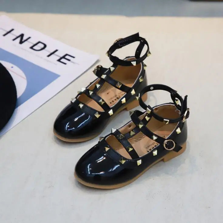 

Children casual shoes girls spring autumn leather shoes fashion Rivet princess baby shoes Kids girls shoes school party
