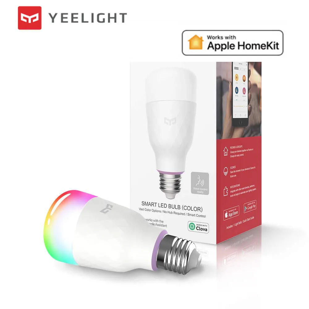 Big Sale #9786b (2020 Update Version) Yeelight Smart LED Yeelight Smart LED Lampa Color E27 8.5W | Dustinhome.se
