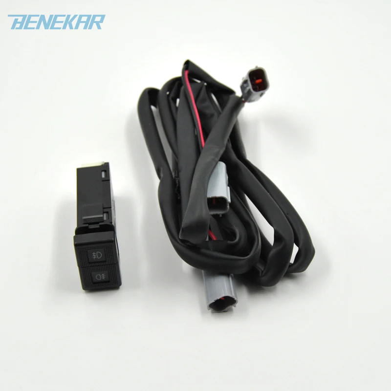 

Benekar Front Rear Fog Light Lamp Switch Button and Wire Cable for Mazda 323 626 MPV Premacy