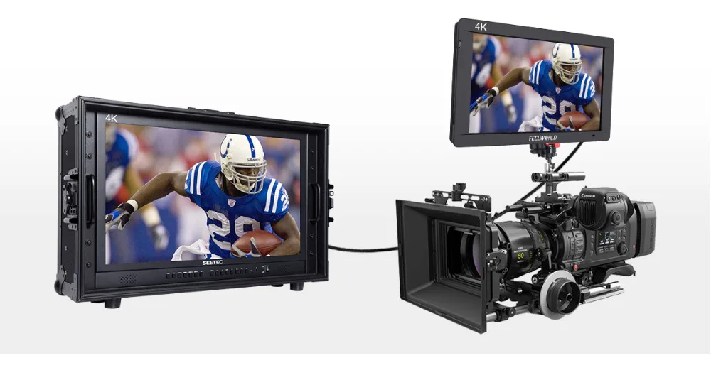 FEELWORLD FW703 7 дюймов ips Full HD 3g SDI 4K HDMI на камеру DSLR полевой монитор 1920x1200 с гистограммой для стабилизатор для фотоаппарата