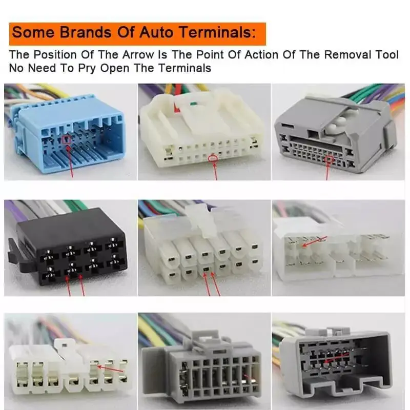 Kit 41 Pezzi Rimozione Terminali Cablaggio Auto | Estrattori Cavi Con Portachiavi | Per Connettori Elettrici
