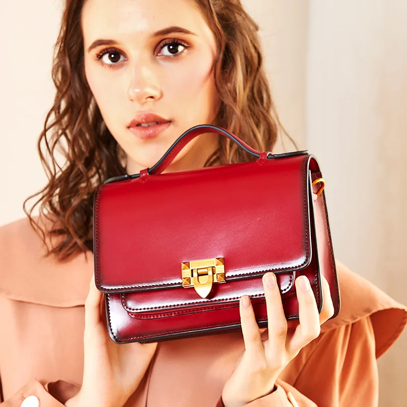 

Bag Women 2019 New Messenger Bag Women Leather Retro Small Square Bag Leisure Fashion Handbag Ladies Hand Bags