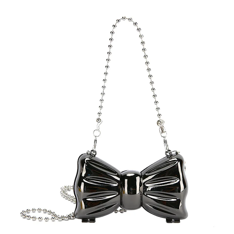 Metal Mini Bow Crossbody Bags For Women Fashion Silver Gold Shoulder Bag Women Bags Clutch Bag Lipstick Purses Coin shoulder bags