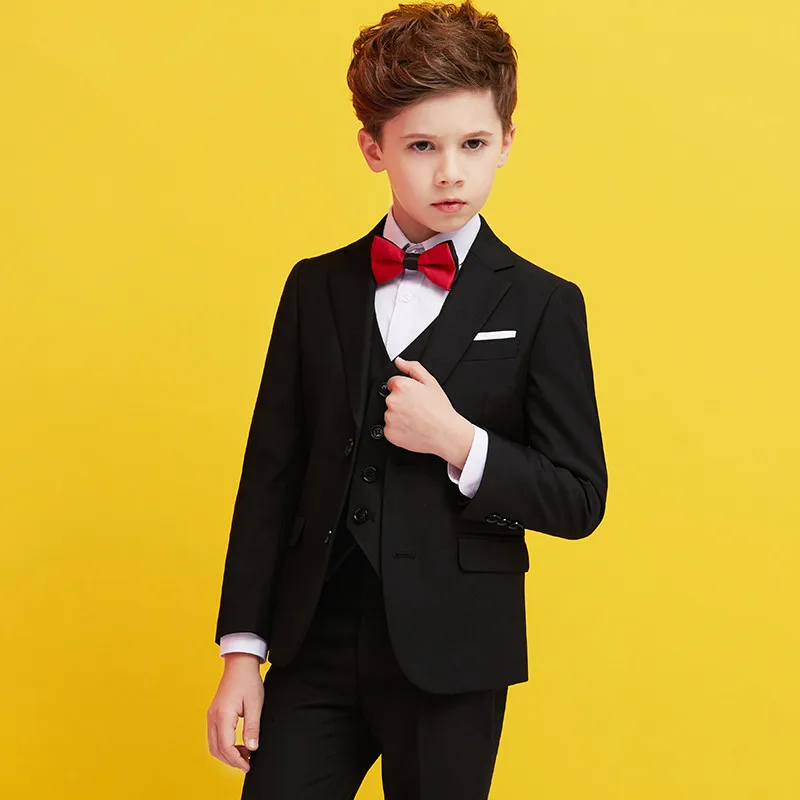 

Spring Autumn Formal Children's Dress Suit Flower Boy Wedding Party Performance Costume Kids Blazer Vest Pants Clothes Set