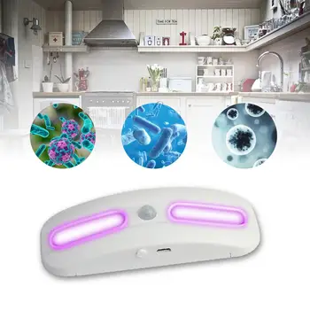 

1pc Rechargeable UV Lamp Durable Motion Sensor Night Light Cabinet UV Purple Light Sterilization Lamp Clean Air