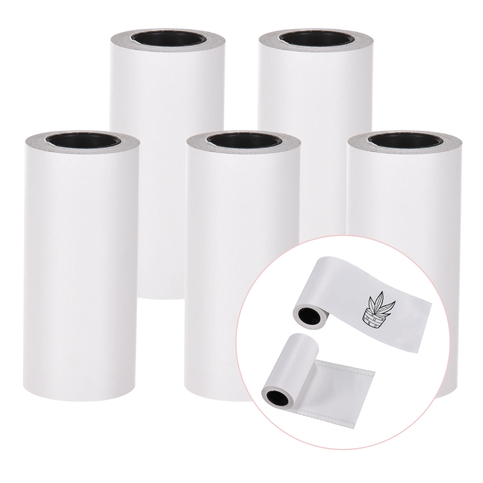 3RollsSelfAdhesiveThermalPaperRollWhiteStickyPaperBPAFree57x30mmwithoutBacking