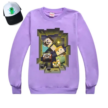 

Minecrafting Anime New-coming Children T Shirt Spring Autumn Long Sleeve Pullovers Casual Boys Girls Tops Baby Girl Sweatshirt