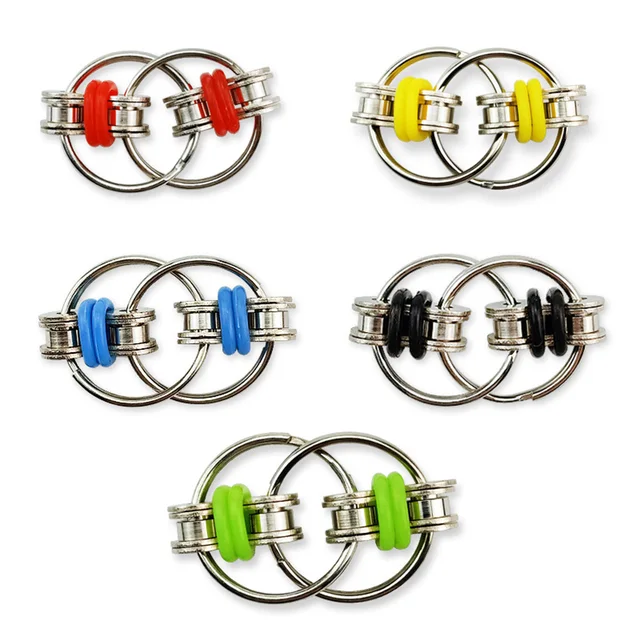 Decompression Bike Chain Fidget Finger Spinner Sensory Toy Metal Puzzle Keychain Give Children Best Enlightenment Toy Gift 6